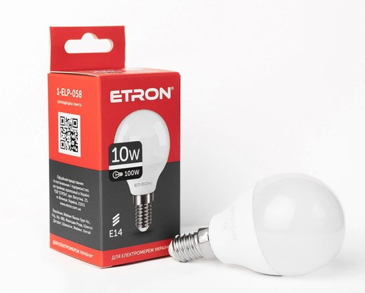 Светодиодная лампа 10W ETRON Light G45 E14 4200K (1-ELP-058)