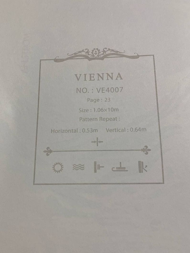 Обои виниловые на флизелиновой основе Vienna голубой 1,06 х 10,05м (VE4007)