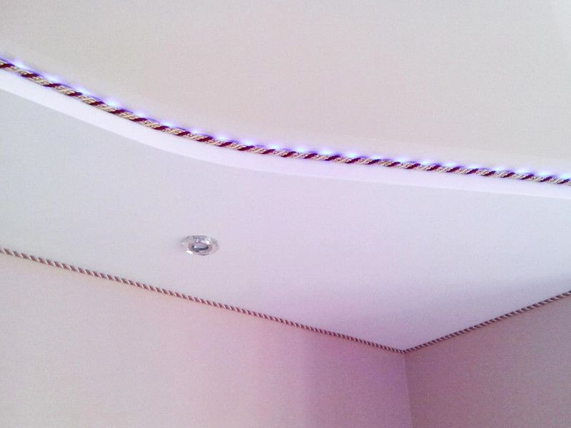 Шнур декоративный кант для натяжных потолков Однотонный белый 0,010 х 1м