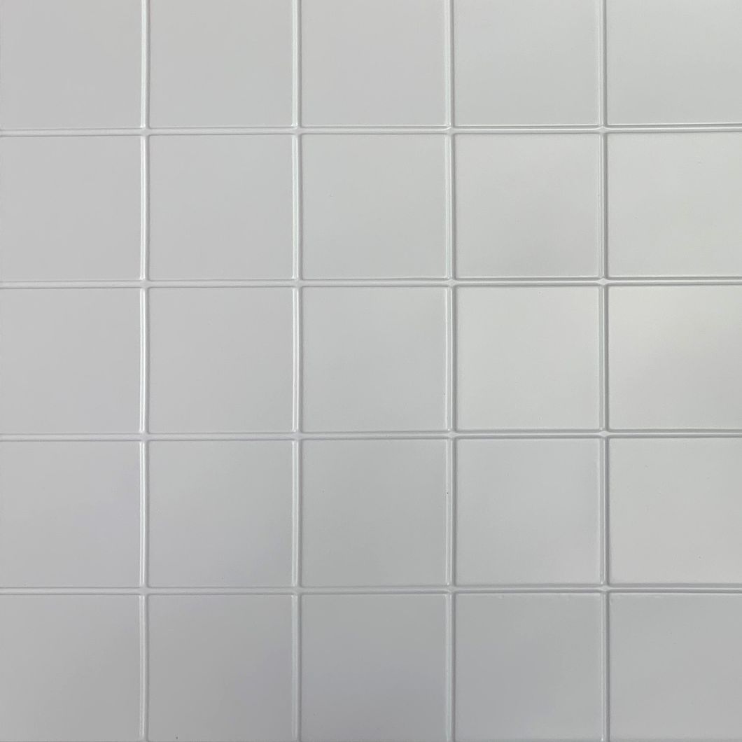 Панель стеновая декоративная пластиковая мозаика ПВХ "Промо белая" 954 мм х 478 мм, Белый, Белый