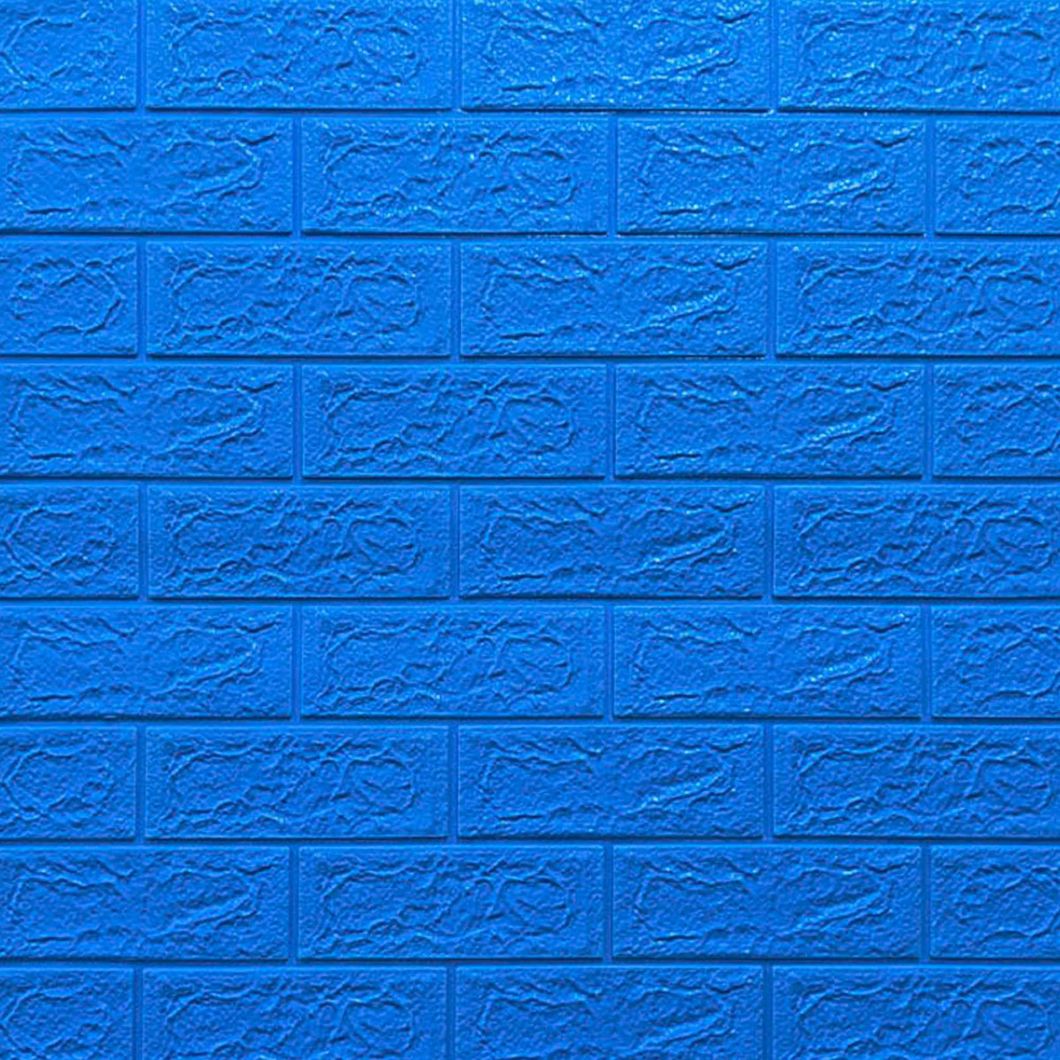 Панель стінова самоклеюча декоративна 3D під цеглу Синій 700х770х5мм, Синий