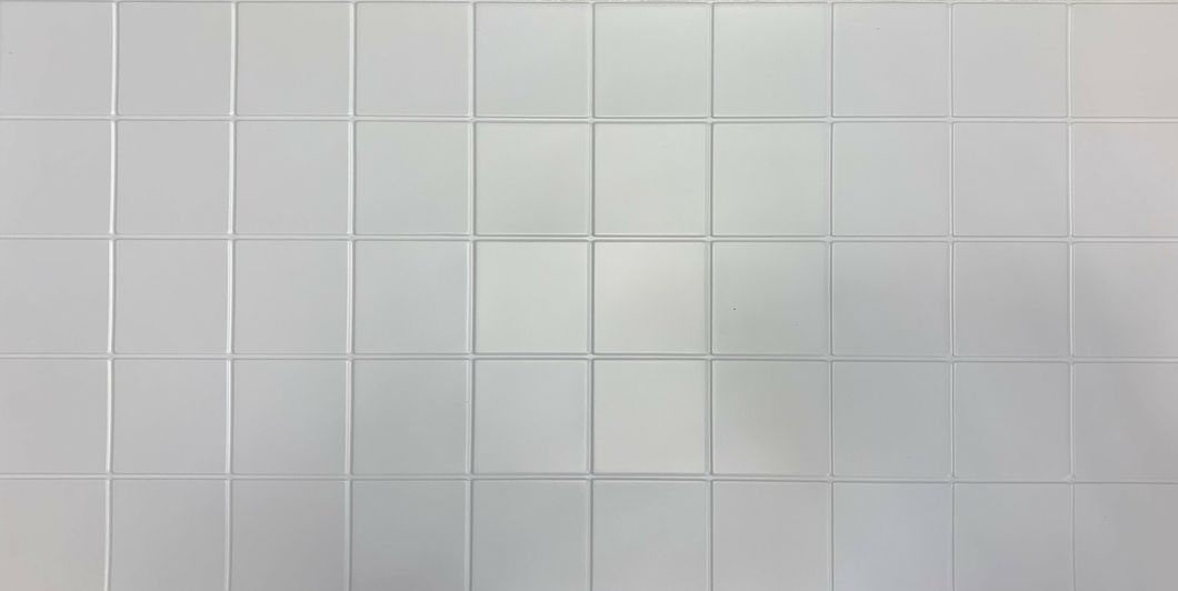 Панель стеновая декоративная пластиковая мозаика ПВХ "Промо белая" 954 мм х 478 мм, Белый, Белый