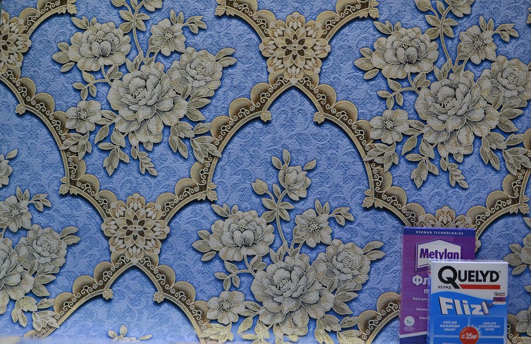 Шпалери вінілові на флізеліновій основі Vinil ДХV Сантіні Декор синій 1,06 х 10,05м (1147/5)