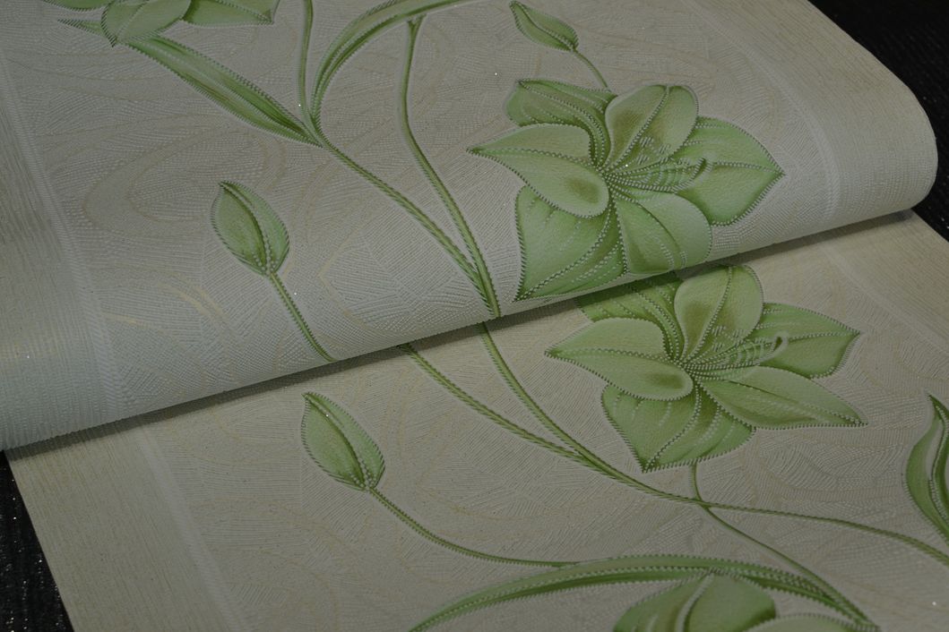 Шпалери акрилові на паперовій основі Слобожанські шпалери зелений 0,53 х 10,05м (395-23)