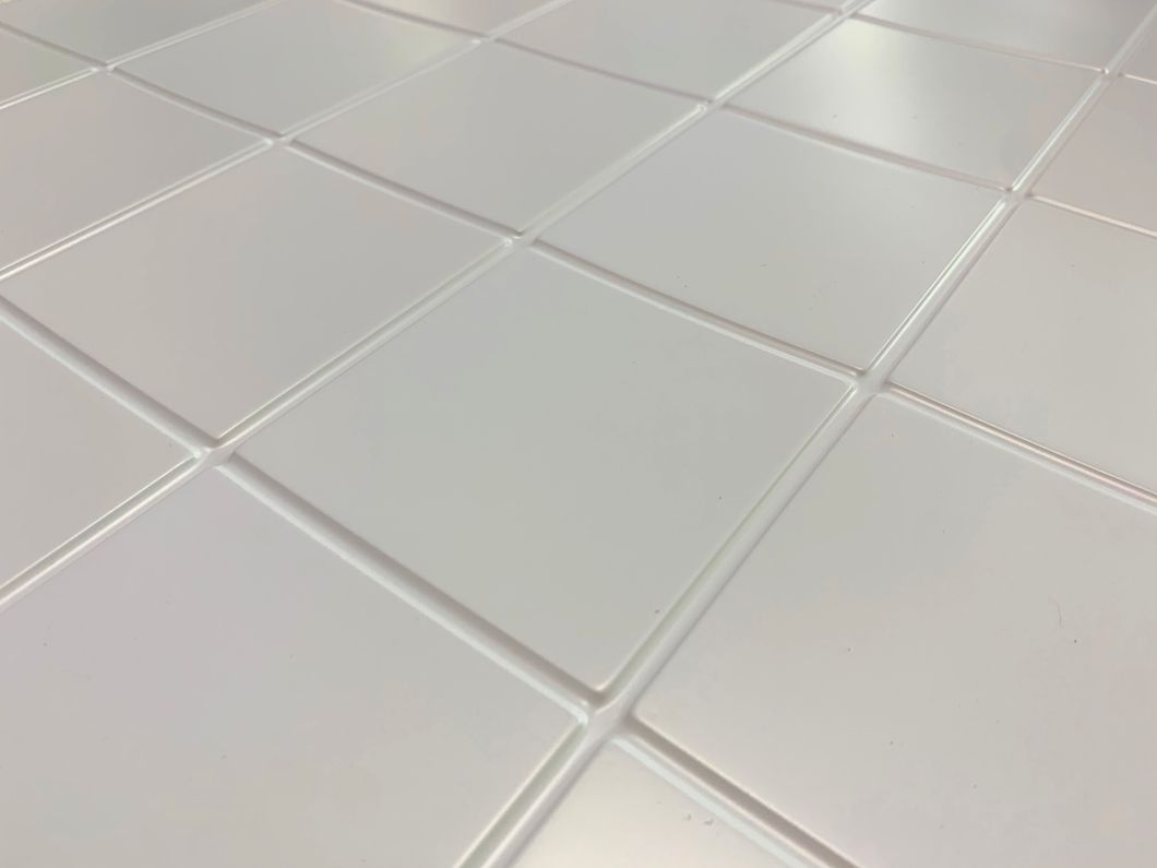 Панель стінова декоративна пластикова мозаїка ПВХ "Промо біла" 954 мм х 478 мм, Білий, Білий