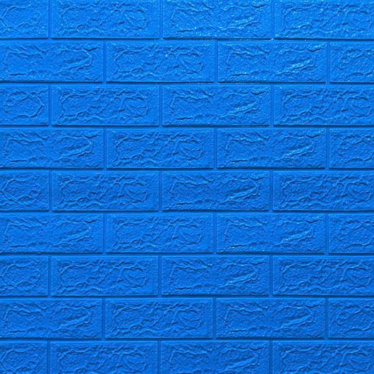 Панель стінова самоклеюча декоративна 3D під цеглу Синій 700х770х5мм, Синий