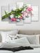 Модульная картина большая в гостиную/спальню "Розовая орхидея на камнях" 5 частей 80 x 140 см (MK50159)