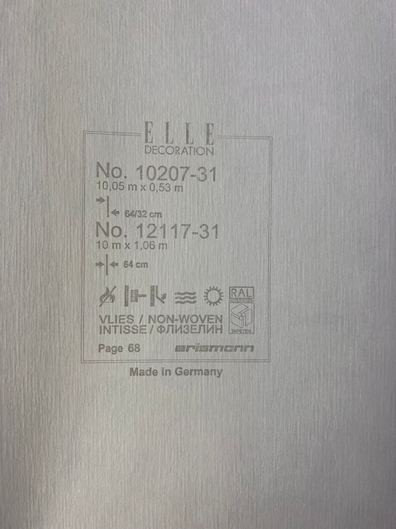 Обои виниловые на флизелиновой основе Erismann Elle Decoration серый 1,06 х 10,05м (12117-31)