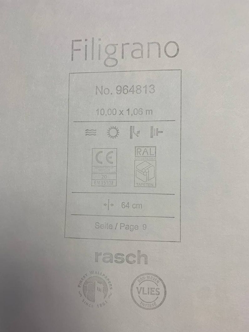 Обои виниловые на флизелиновой основе Rasch Filigrano бежевый 1,06 х 10,05м (964813)