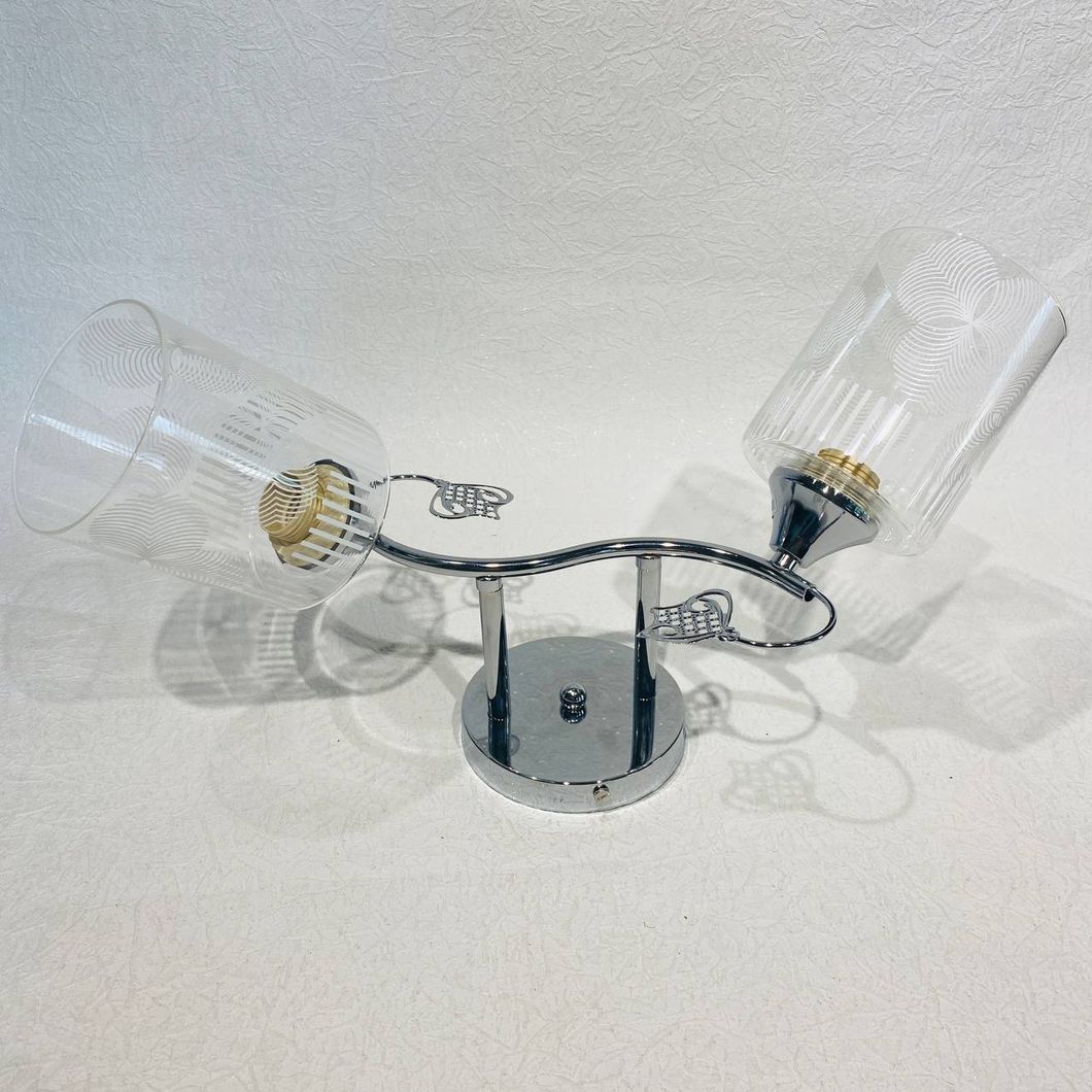 Люстра 2 лампы, в гостиную, спальню стекло в классическом стиле ХРОМ (XA1320/2), Хром, Хром