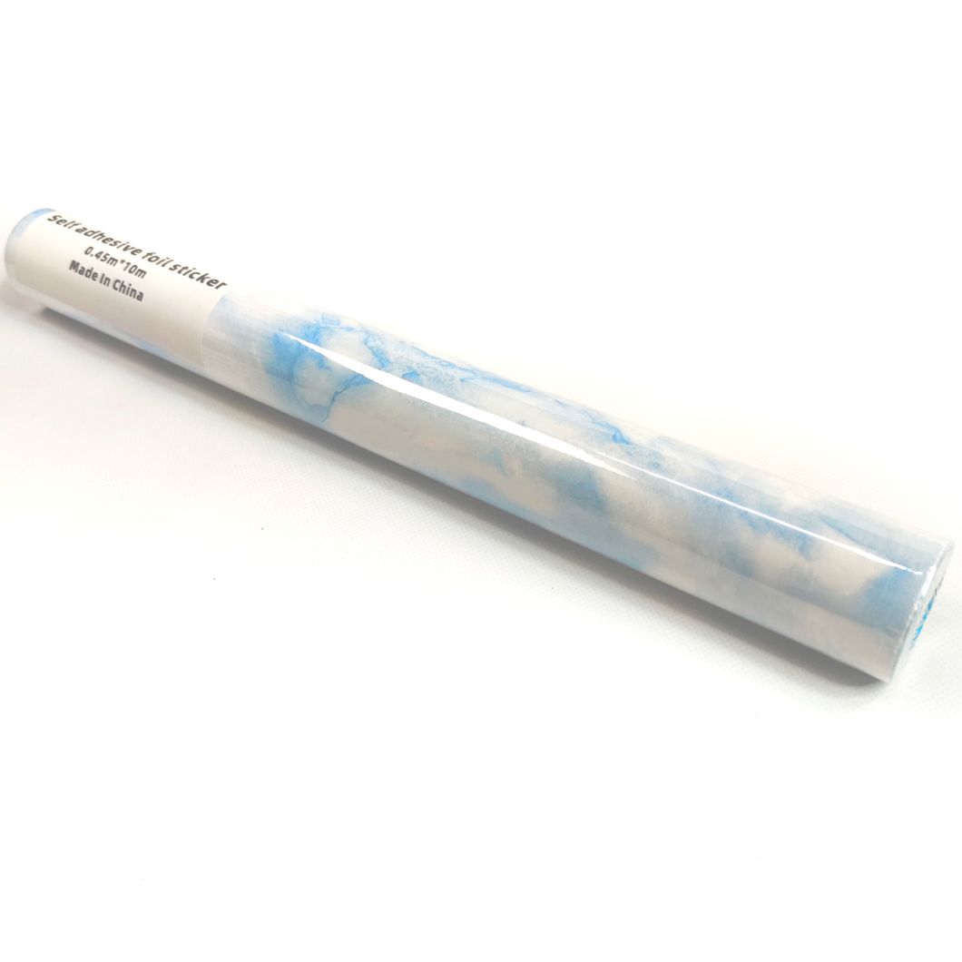 Самоклеюча декоративна плівка блакитний мармур 0,45Х10М (36019), Блакитний, Голубий