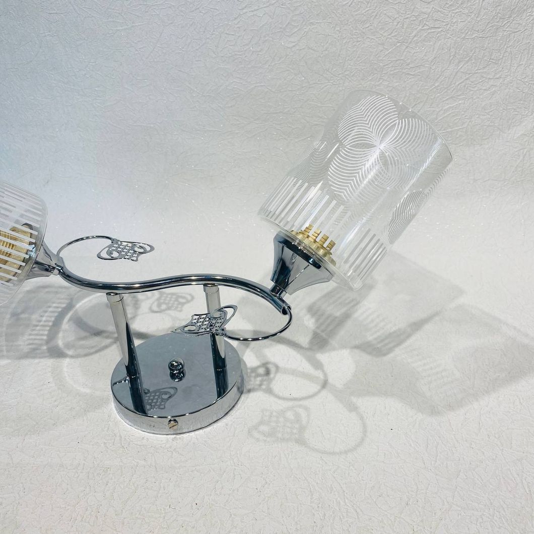 Люстра 2 лампи, у вітальню, спальню скло в класичному стилі ХРОМ (XA1320/2), Хром, Хром