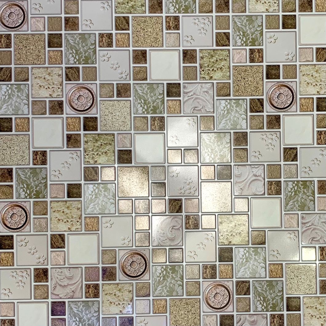 Панель стінова декоративна пластикова мозаїка ПВХ "Ракушка піщана" 954 мм х 478 мм, Разноцветный, Різнокольоровий