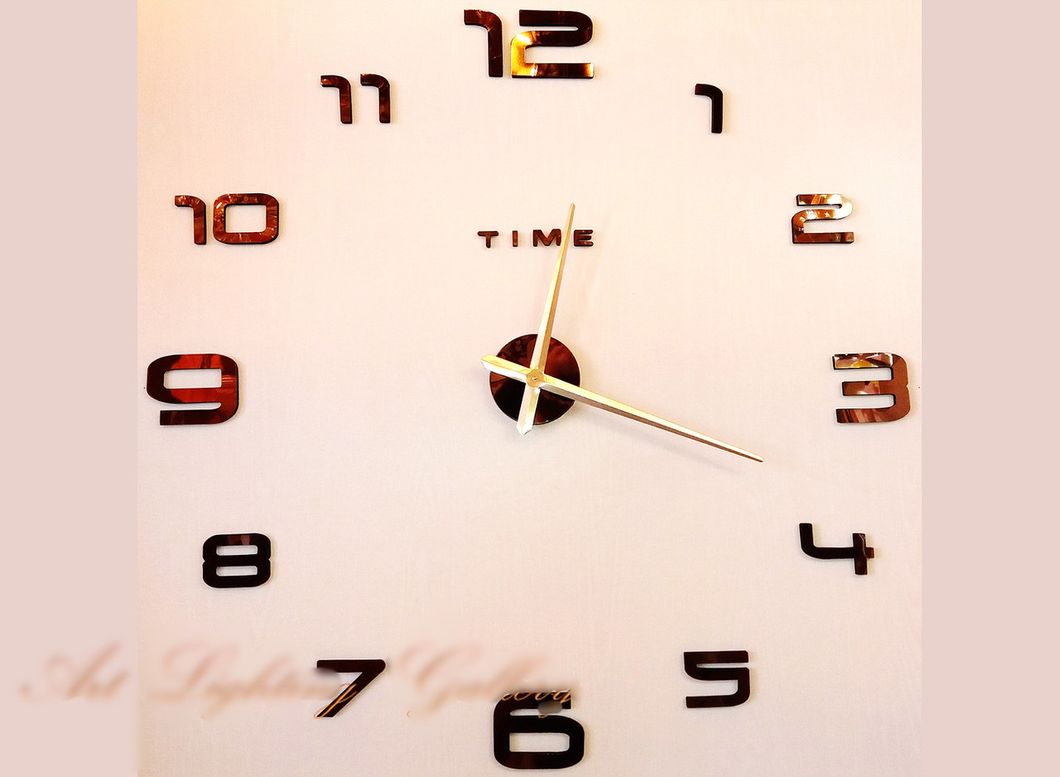 Часы наклейки серебряный