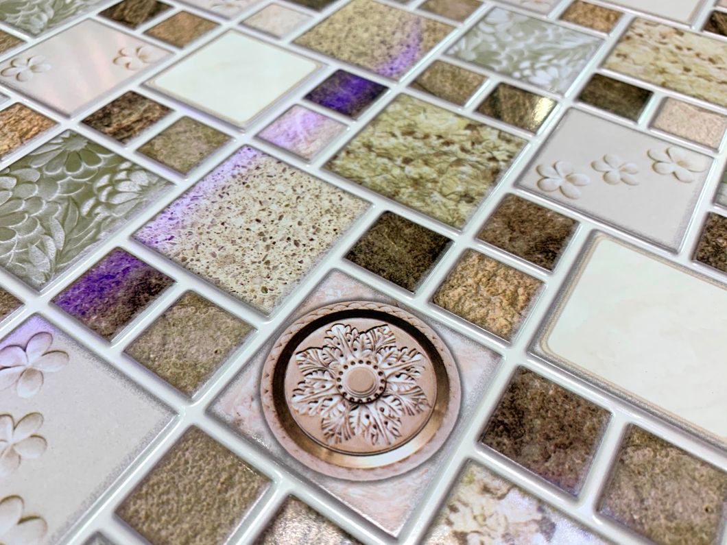 Панель стеновая декоративная пластиковая мозаика ПВХ "Ракушка песчаная" 954 мм х 478 мм, Разноцветный, Разноцветный