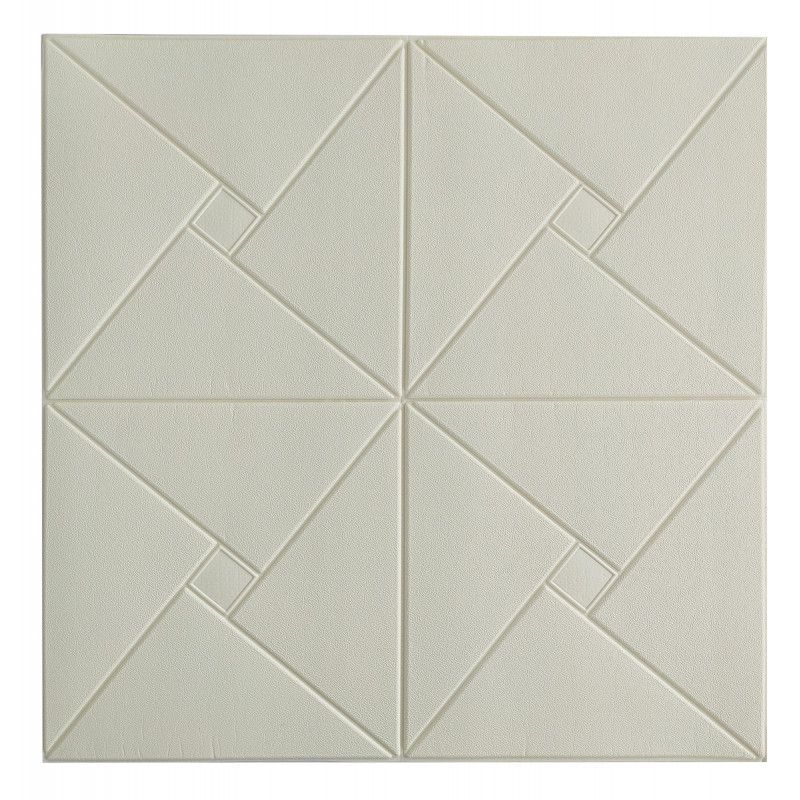 Панель стінова самоклеюча декоративна 3D плитка біла орігамі 700х700х6.5мм, Білий