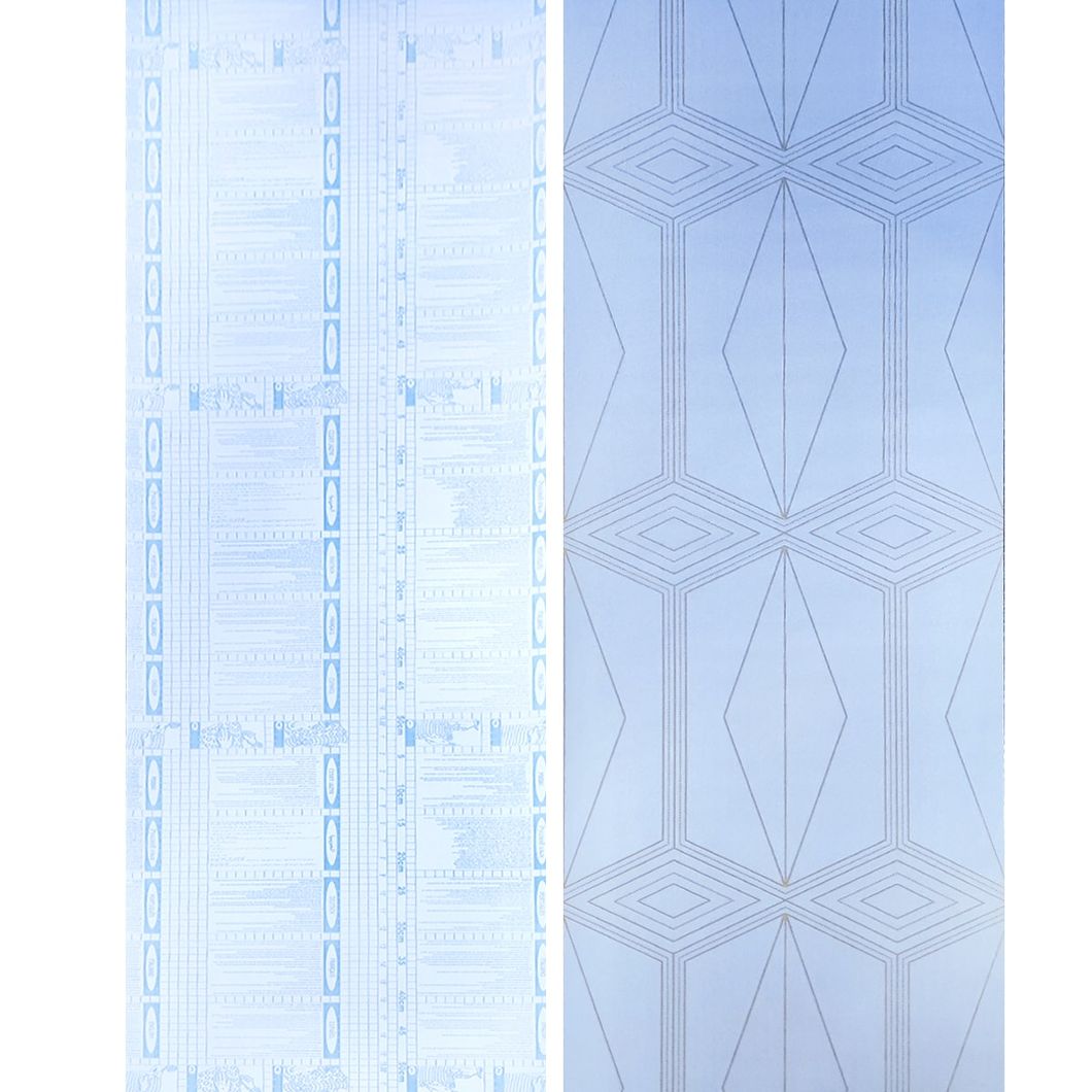 Самоклеюча декоративна плівка блакитна з золотом 0,45Х10М (KN-X0063-2), Блакитний, Голубий
