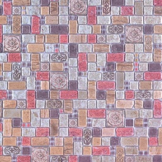 Панель стеновая декоративная пластиковая мозаика ПВХ "Травертин Корица" 935 мм х 469 мм, Разные цвета, Разные цвета