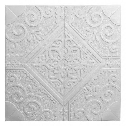 Панель стеновая самоклеящаяся декоративная 3D белая 700x700x7,5мм