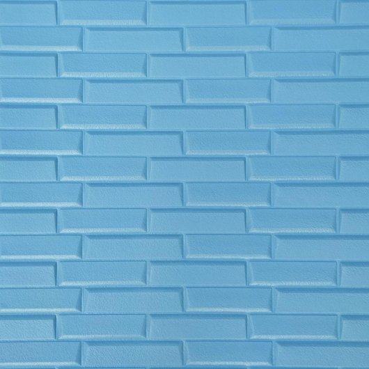 Панель стеновая самоклеющаяся декоративная 3D лазурная кладка 700х770х7мм, Голубой