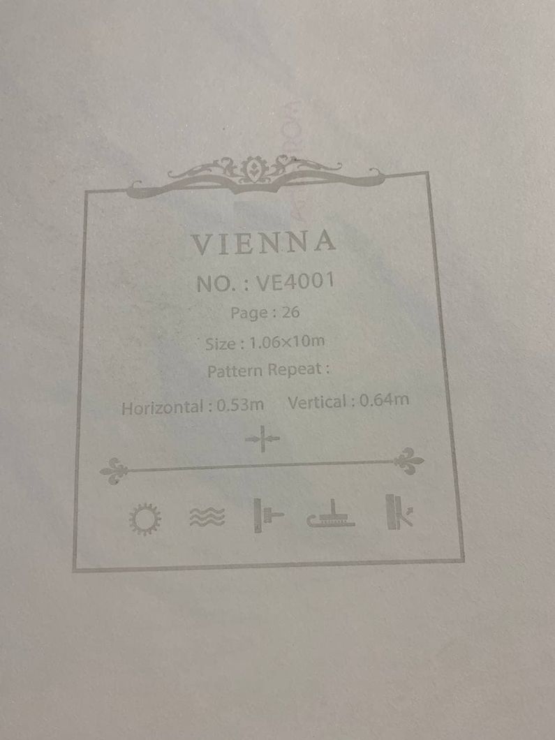 Шпалери вінілові на флізеліновій основі Vienna бежевий 1,06 х 10,05м (VE4001)