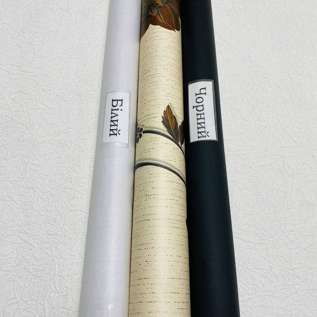 Обои бумажные Континент Деми коричневые цветы на бежевом фоне 0,53 х 10,05м (1263)