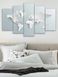 Модульная картина большая в гостиную/спальню для интерьера "Белая карта мира" 5 частей 80 x 140 см (MK50089)
