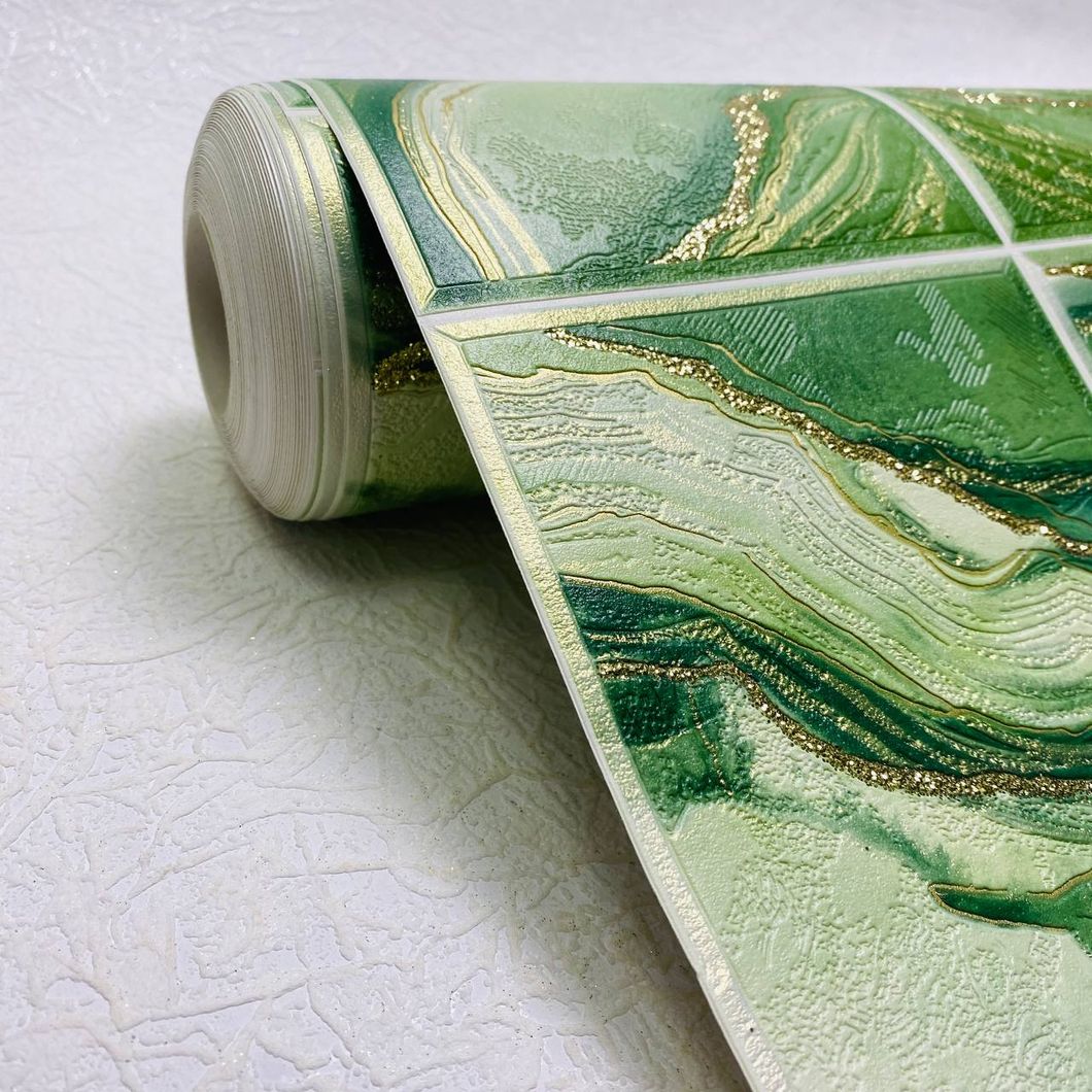 Шпалери вінілові на паперовій основі супер-мийка Слов'янські шпалери Expromt В38 Коррал зелений 1,06 х 10,05м (5794-04)