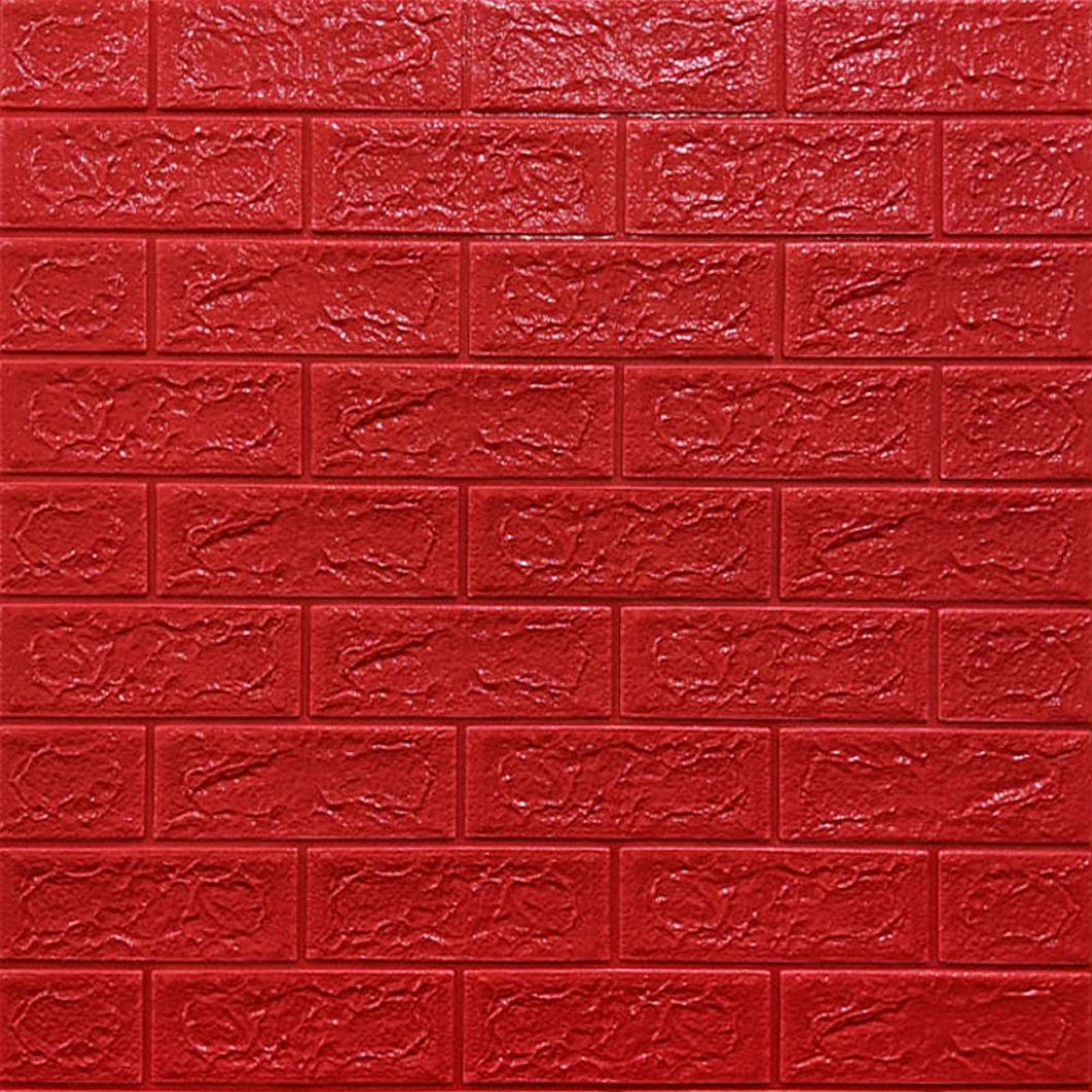 Панель стеновой самоклеящийся декоративный 3D Кирпич красный 700х770х5мм, Красный