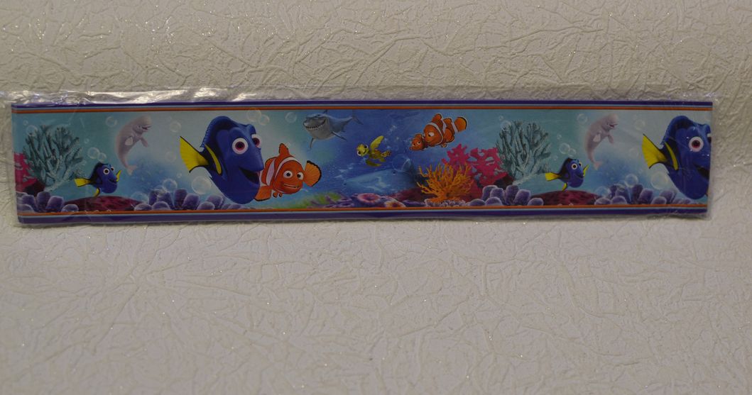 Бордюри для шпалер дитячі Немо рибки ширина 5.5 см, Разные цвета, Різні кольора