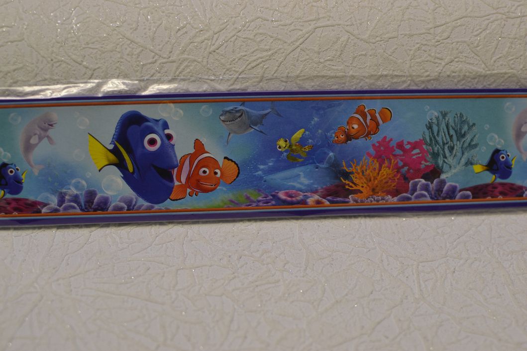 Бордюры для обоев детские Нэмо рибки ширина 5.5 см, Разные цвета, Разные цвета