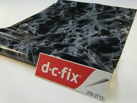 Самоклейка декоративная D-C-Fix Мрамор черный полуглянец 0,675 х 1м, Черный, Черный