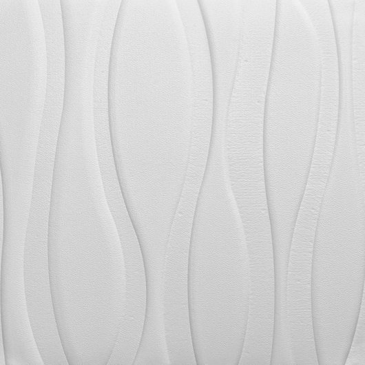 Панель стеновая самоклеящаяся декоративная 3D белая большие волны 700х700х7мм