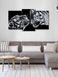 Модульна картина у вітальню/спальню для інтер'єру "Чорно-білі тигри" 3 частини 53 x 100 см (MK30228_E)