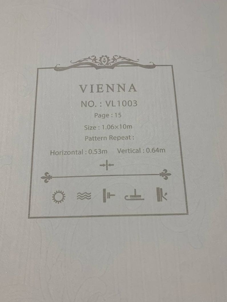 Шпалери вінілові на флізеліновій основі Vienna персиковий 1,06 х 10,05м (VL1003)