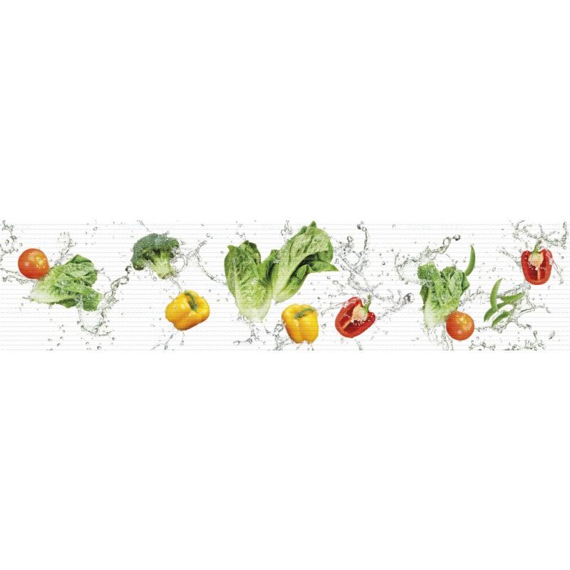 Набор панелей декоративное панно ПВХ "Овощной фреш" 2832 мм x 645 мм, Белый, Белый
