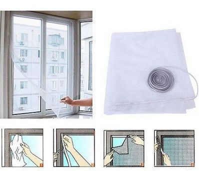 Москитная сетка на окно с самоклеящейся крепежной лентой 100 х 130см