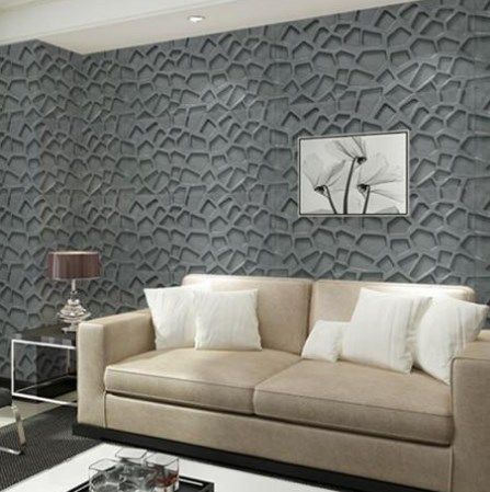 Панель стінова самоклеюча декоративна 3D cіра 700х700х8мм, серый