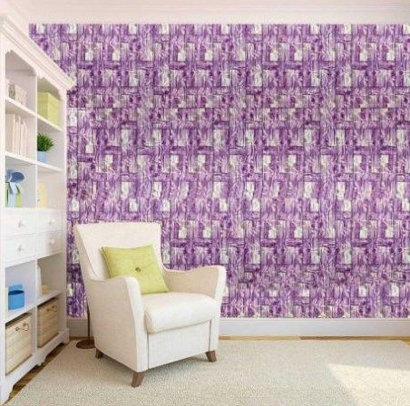 Панель стінова самоклеюча декоративна 3D бамбукова кладка фіолетовий 700х700х8.5мм, Фиолетовый