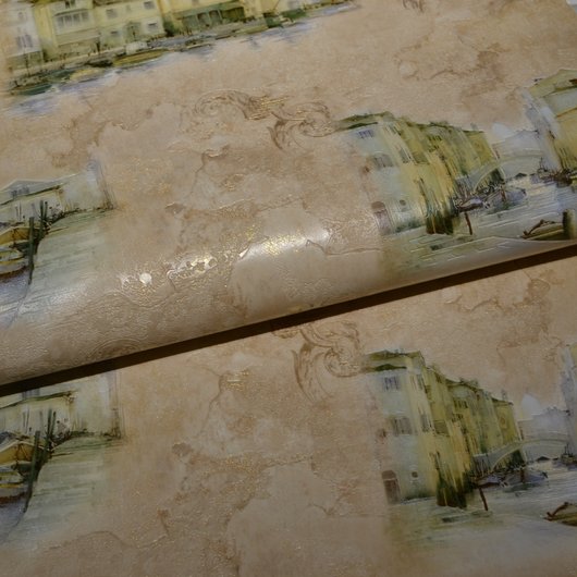 Шпалери вінілові на паперовій основі супер-мийка Слов'янські шпалери Expromt В49,4 Пристань бежевий 0,53 х 10,05м (5639-12)