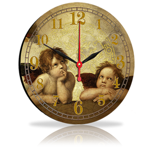 Годинник-картина без скла Ангели 33 см