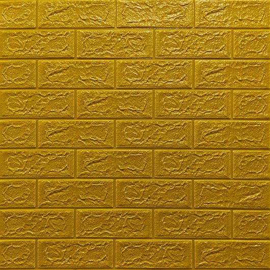Панель стеновой самоклеящийся декоративный 3D Кирпич Золотистый 700х770х5мм, Золотистый