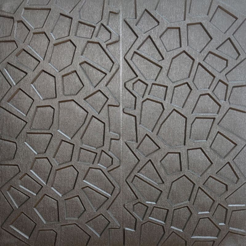 Панель стінова самоклеюча декоративна 3D cіра 700х700х8мм, серый