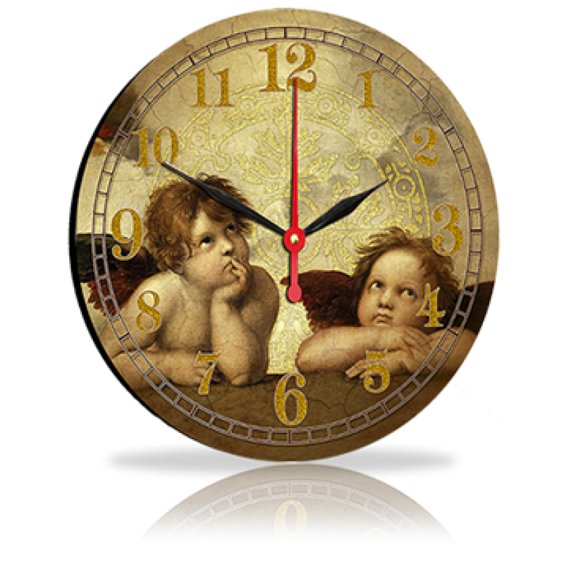 Годинник-картина без скла Ангели 33 см