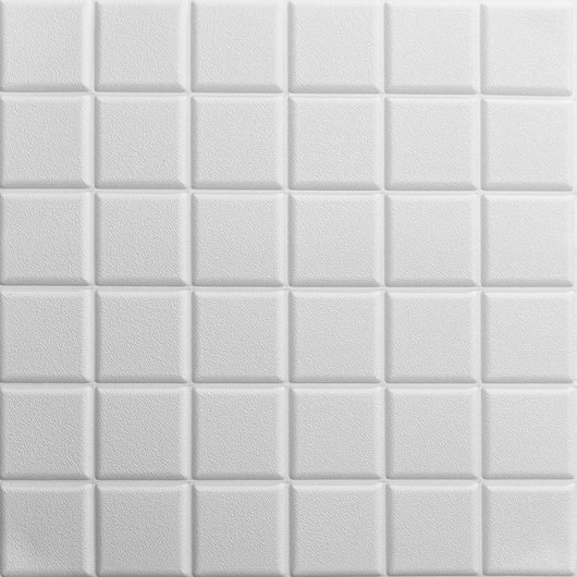 Панель стінова самоклеюча декоративна 3D куби 600х600х7мм, Білий