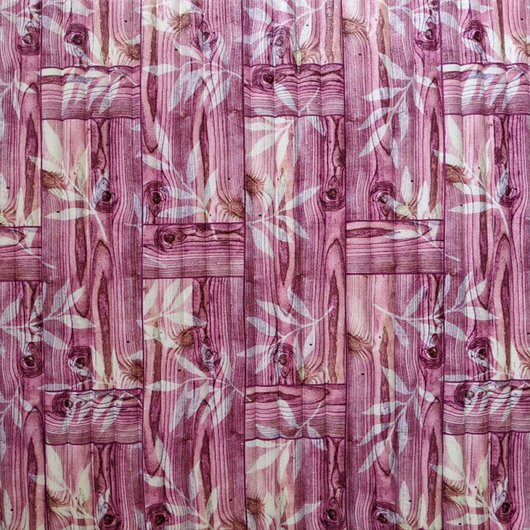 Панель стінова самоклеюча декоративна 3D бамбукова кладка рожева 700х700х8.5мм, Рожевий