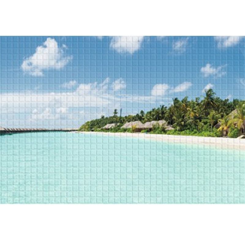 Набір панелей декоративне панно ПВХ "Пляж" 2766 мм х 645 мм, Синий, Синій