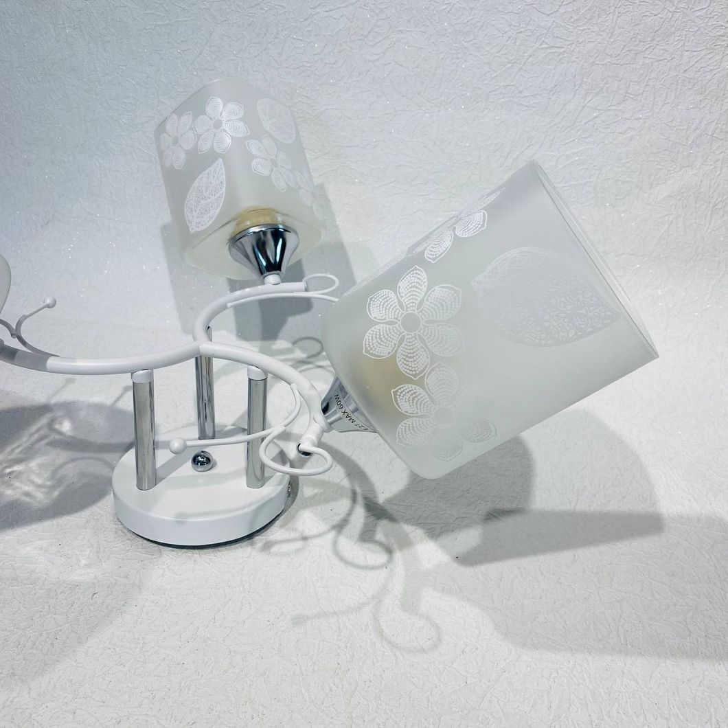 Люстра 3 лампи, біла у вітальню, спальню скло в класичному стилі (XA1383B/3), Білий, Білий
