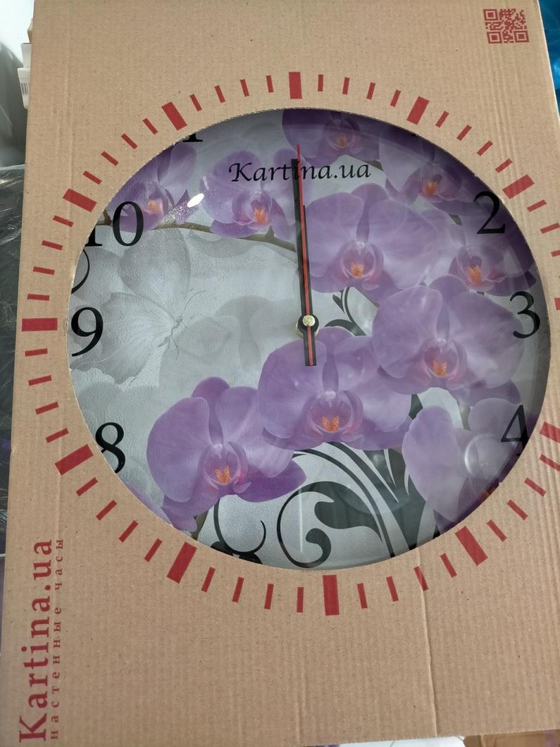 Часы-картина под стеклом Орхидеи 30 см х 40 см