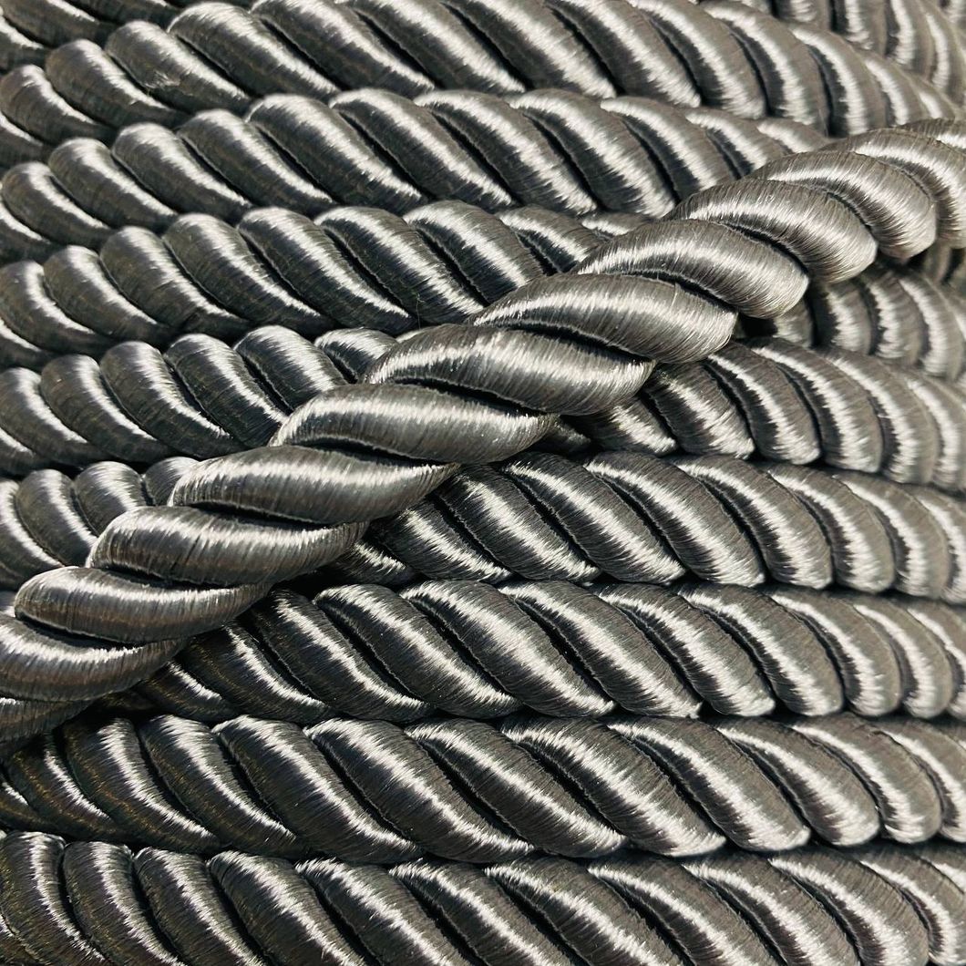 Шнур декоративный кант для натяжных потолков Однотонный серый 0,011 х 1м (канат 416), серый, серый